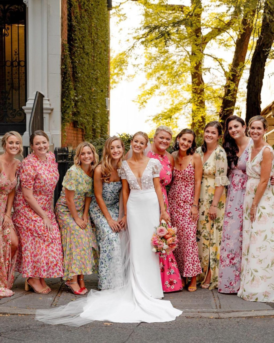 Best Floral Bridesmaid Dresses for a Botanical Look